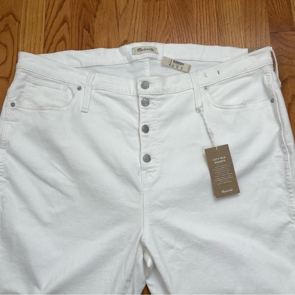 MADEWELL 10” High-Rise Skinny 37 T Tall white denim jeans NWT - Picture 13 of 16